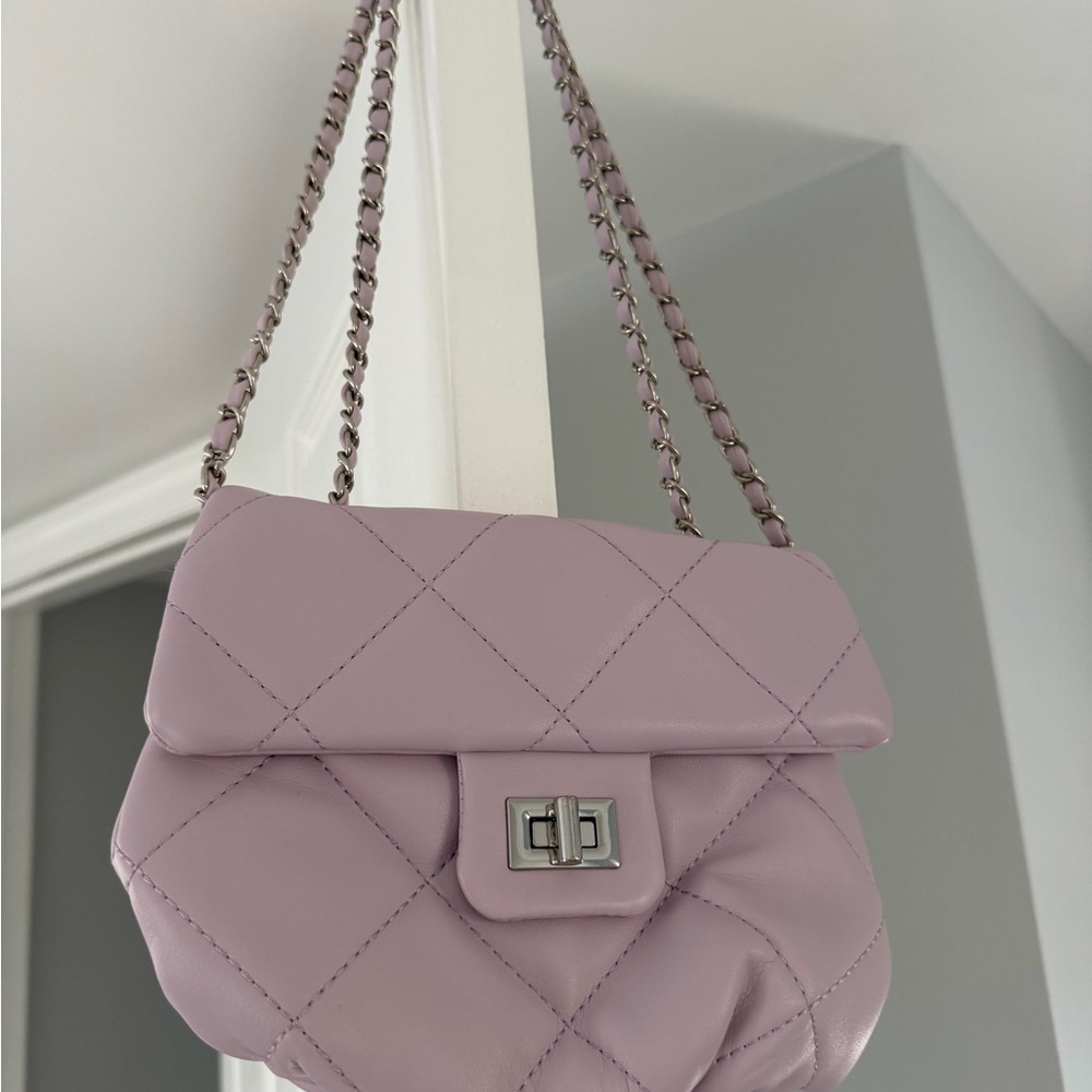 Urban Expressions Lavender Quilted Chain Shoulder Bag